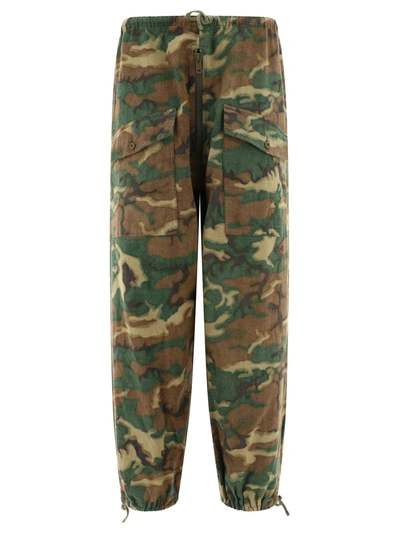 Givenchy Camo Print Drawstring Trousers In Khaki