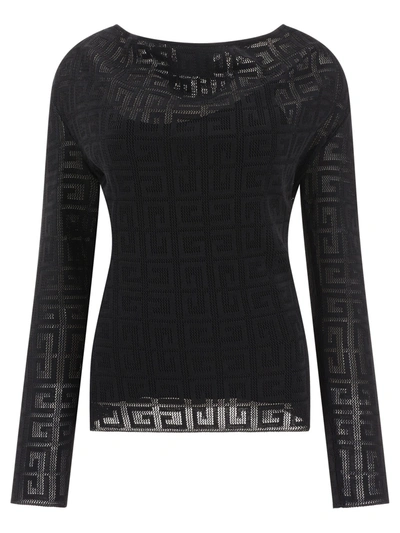 Givenchy Draped Top In 4g Jacquard In Black