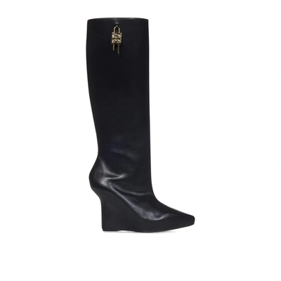 Givenchy G-lock Leather Boots In Black