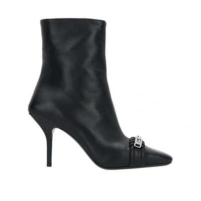 Givenchy Woven G Chain Ankle Booties In Black