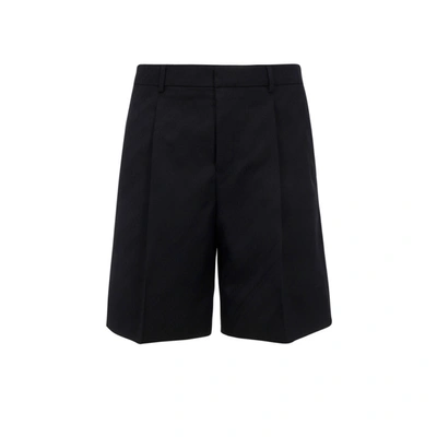 Givenchy Striped Wool Shorts In Black