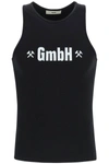 Gmbh Logo Print Organic Cotton Tank Top In Black