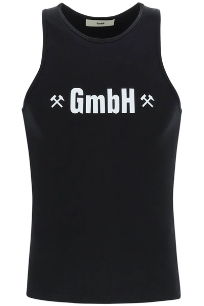 Gmbh Logo Print Organic Cotton Tank Top In Black