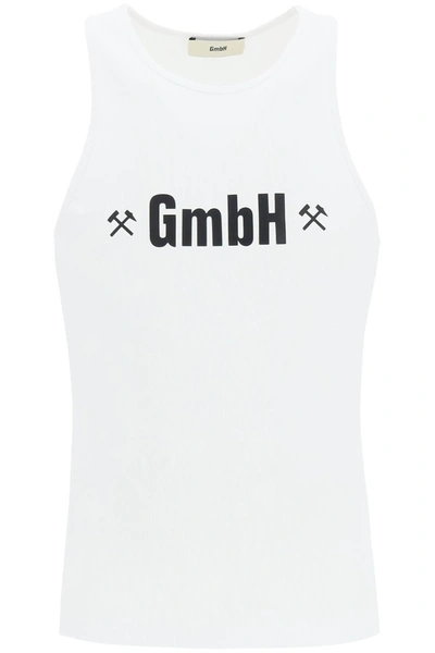 Gmbh Logo Print Organic Cotton Tank Top In White