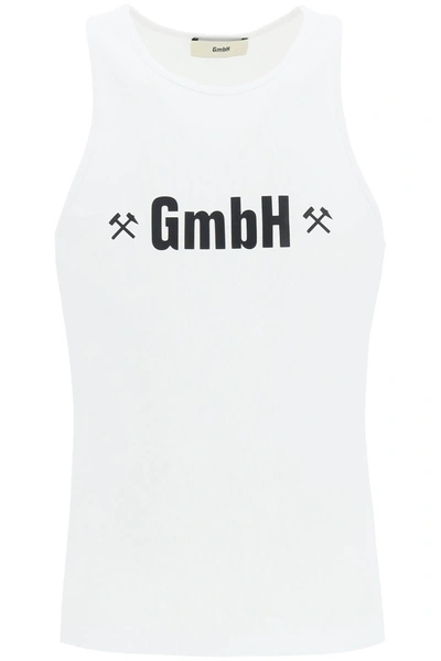 Gmbh Logo Print Organic Cotton Tank Top In Black