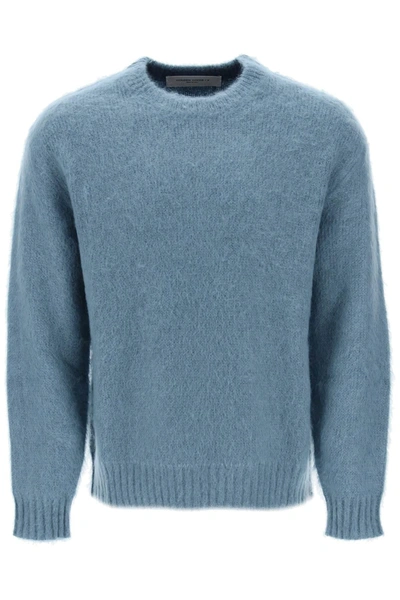 Golden Goose Devis Brushed Mohair And Wool Sweater In Light Blue