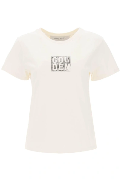 Golden Goose Logo-print Cotton T-shirt In Bianco