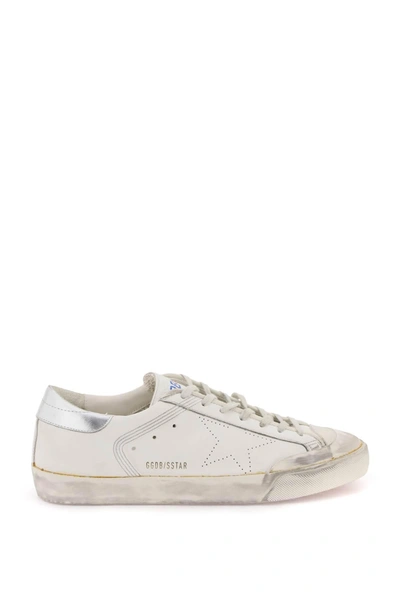 Golden Goose White And Turquoise Leather Super Star Sneakers In White/turquoise