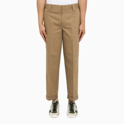 Golden Goose Deluxe Brand Khaki Regular Trousers In Beige