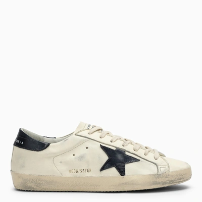 Golden Goose Deluxe Brand Super-star Beige/blue Low Trainer Men In Cream