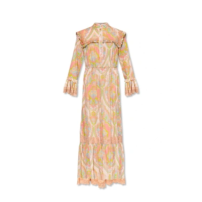Gucci Paisley Patterned Cotton Shirt Dress With Lace Inserts In Multi