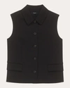 Theory Tailored Wool-blend Vest In Black