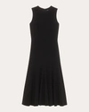 Theory Sleeveless Fit-and-flare Dress In Admiral Crepe In Black