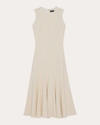 Theory Sleeveless Fit-and-flare Dress In Admiral Crepe In Pumice