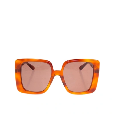 Gucci Oversized Rectangular Sunglass In Orange