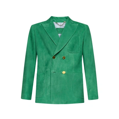 Gucci Suede Jacket In Green