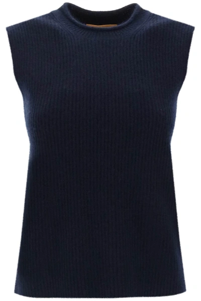 Guest In Residence Layer Up Cashmere Vest In Blue