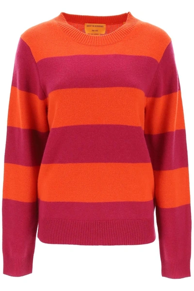 Guest In Residence Stripe Crew Cashmere Sweater In Multi-colored