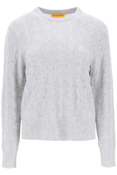 Guest In Residence Twin Cable Cashmere Sweater In Grey
