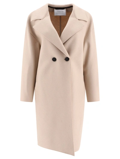 Harris Wharf London Dropped Shoulder Coat In Beige