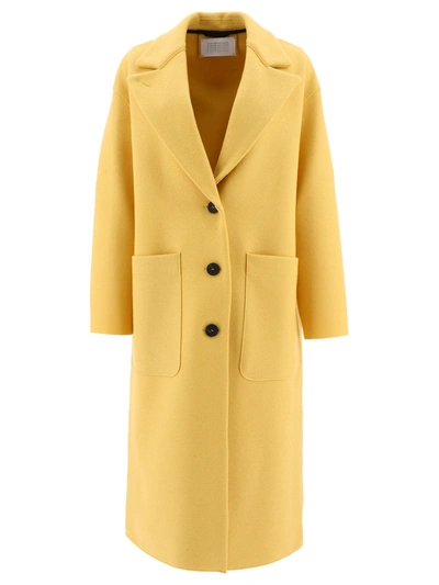 Harris Wharf London Greatcoat Coats In Yellow