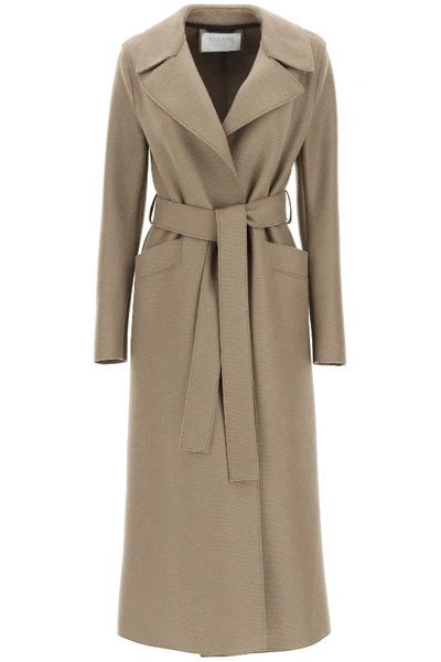 Harris Wharf London Long Pressed Wool Coat In Brown