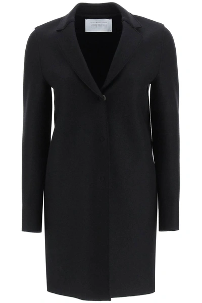 Harris Wharf London Cocoon Coat In Pressed Wool In Black