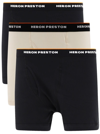 Heron Preston Men's 3-pack Logo Tape Boxer Trunks In Black