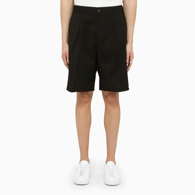 HEVO HEVÒ TORRELAPILLO BLACK BERMUDA SHORTS