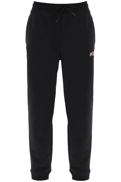 Hugo Drokko Double Logo Sweatpants In Black