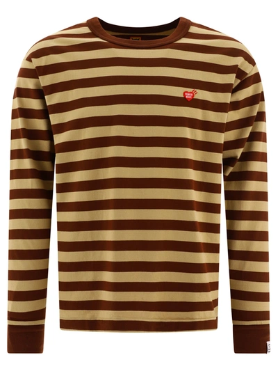 Human Made Striped T-shirt In Brown