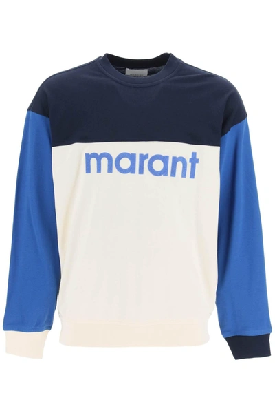 Isabel Marant Aftone Sweater In White,blue