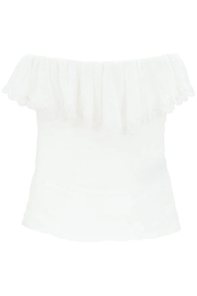 Isabel Marant 'orma' Draped Ramie Top In White
