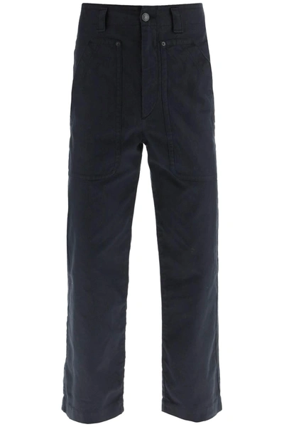 Isabel Marant 'perel' Cotton And Linen Pants In Blue