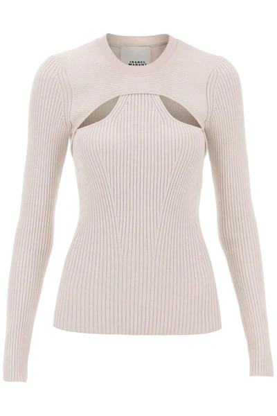 ISABEL MARANT ISABEL MARANT 'ZANA' CUT OUT SWEATER IN RIBBED KNIT