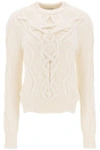 Isabel Marant Cable-knit Mock-neck Jumper In Cream