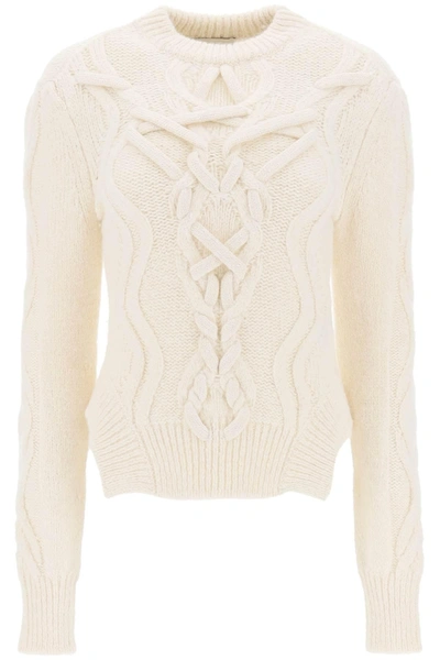 Isabel Marant Cable-knit Mock-neck Jumper In White