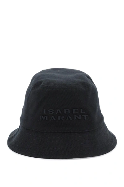 Isabel Marant Embroidered Logo Bucket Hat In Black