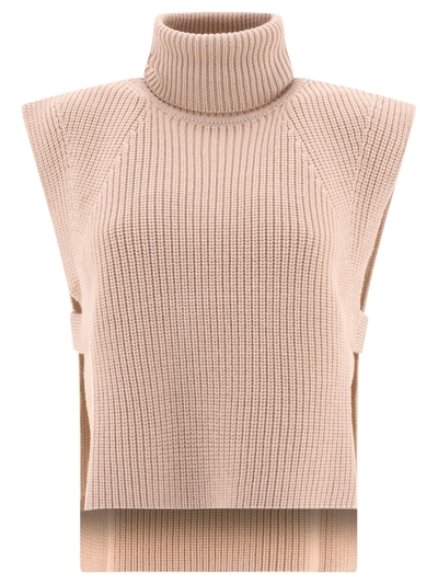 Isabel Marant Étoile High Neck Knitted Waistcoat In Beige