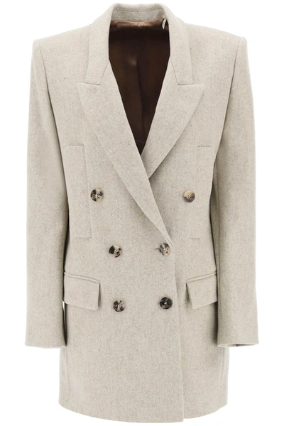 Isabel Marant Floyd Wool Crepe Blazer In Beige