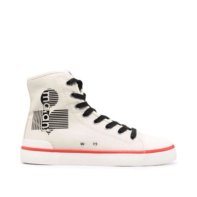 Isabel Marant Logo Canvas Sneakers In Beige