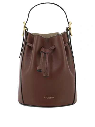 J & M Davidson Borsa A Secchiello Poppy In Pelle Marrone Donna In Purple