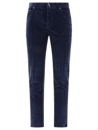 Jacob Cohen Bard Micro Corduroy Trousers In Blue