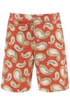 Jacquemus Orange & Green Le Raphia 'le Short Pingo' Shorts In Multi