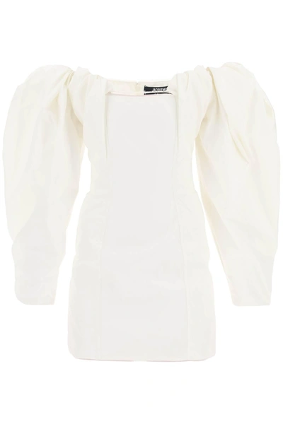 Jacquemus La Dressing Gown Taffetas Crepe Mini Dress In White