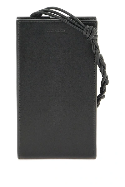 Jil Sander Tangle Leather Phone Case In Black