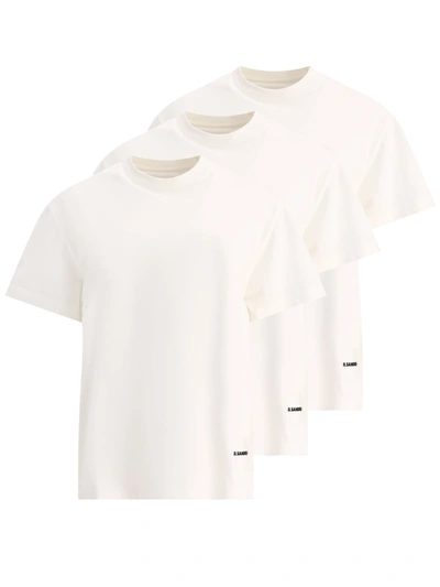 Jil Sander Pack Of Three Crewneck T In White