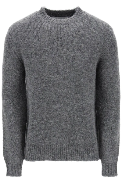 Jil Sander Alpaca Crew Neck Sweater In Gray