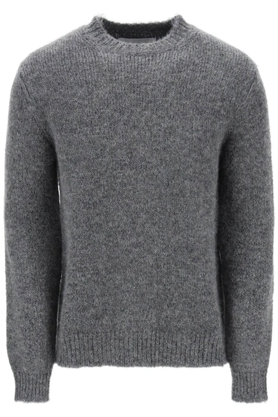 Jil Sander Alpaca Crew Neck Sweater In Grey