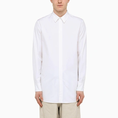 Jil Sander Men's Cotton Point Collar Shirt In White